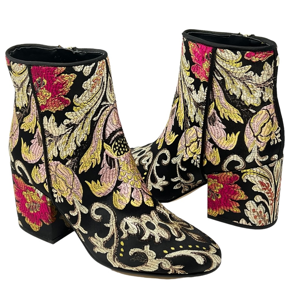 Sam Edelman women's Taye Jacquard floral embroidered ankle booties size 6.5 NWT
